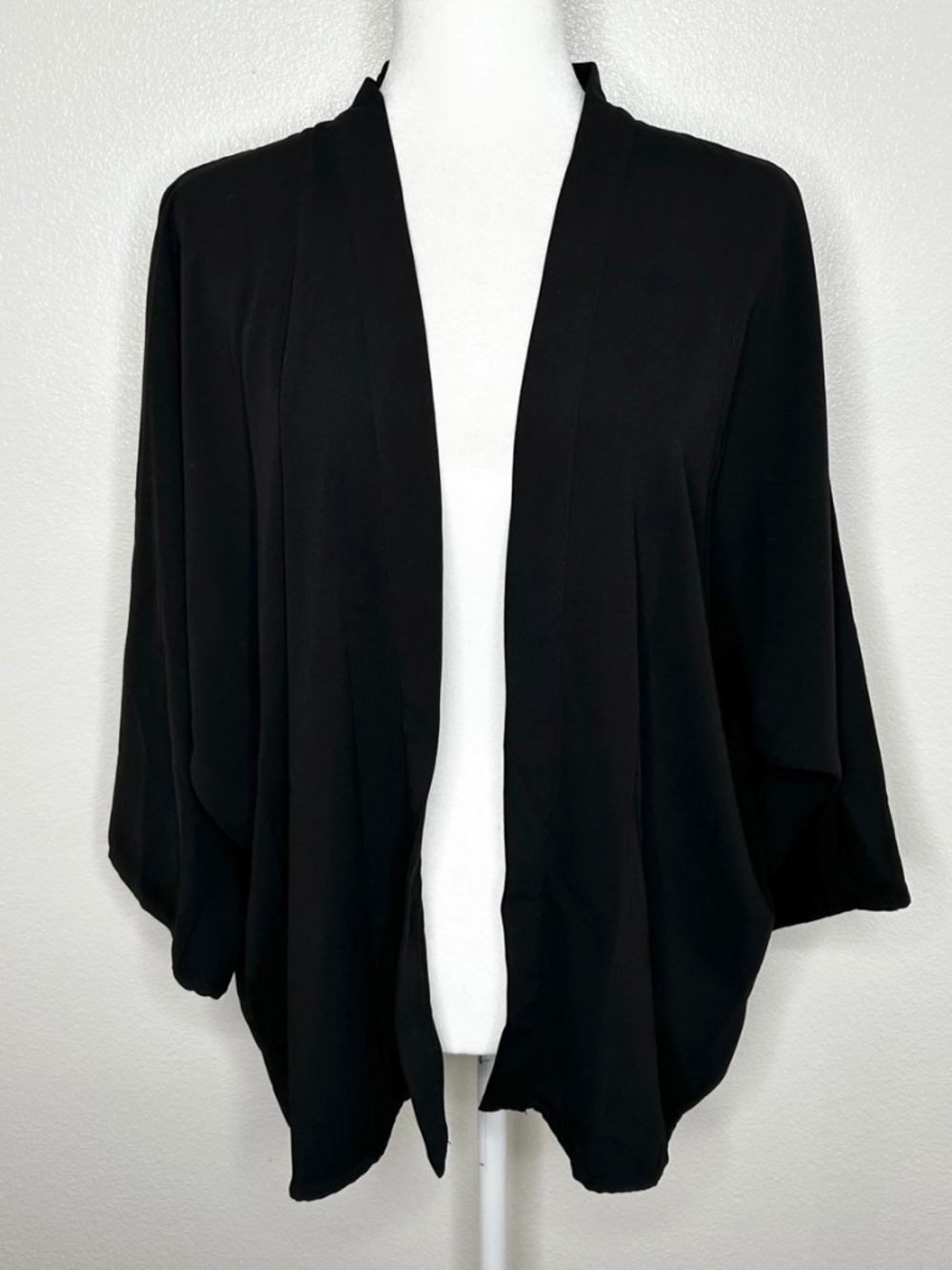 ASOS Womens Black Open Front Oversized Kimono Cardigan Flared Sleeve Size 8